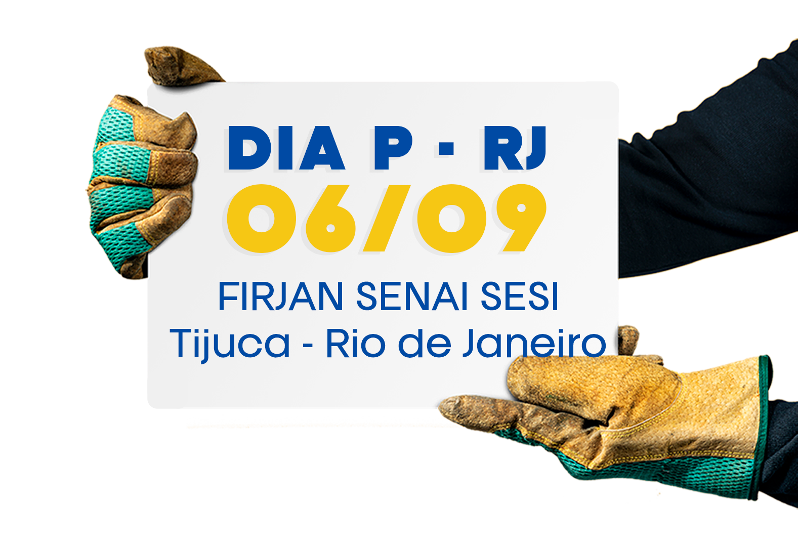 Placa de data e endereço do Dia P